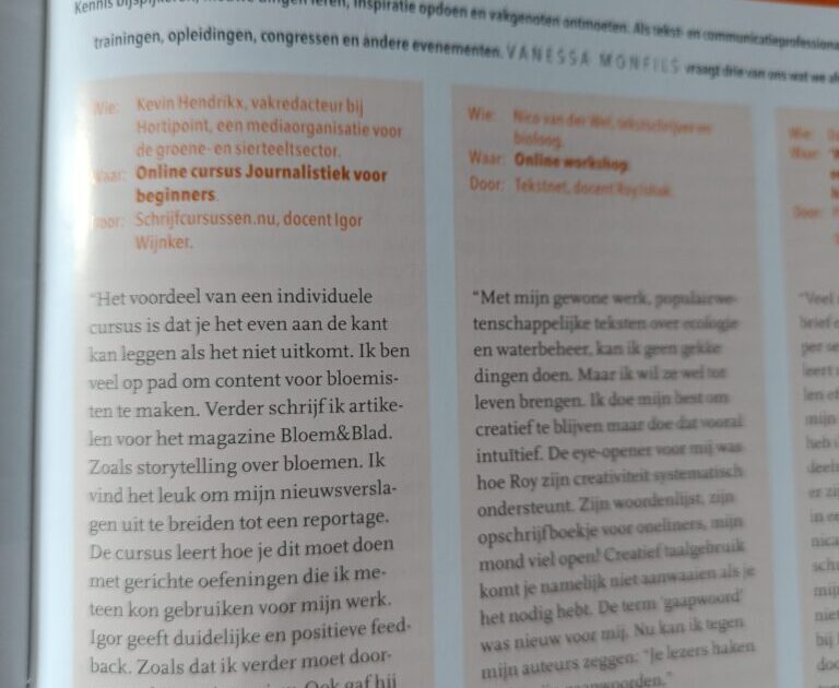 recensie schrijfcursus